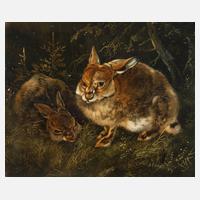 August Schleich, Hasen am Waldesrand111