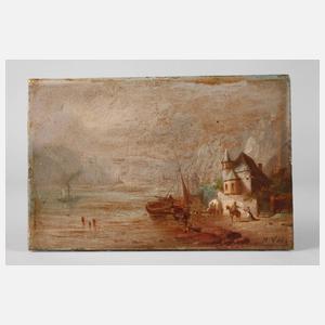 Hermann Volz, "Schiffslände bei Rüdesheim"