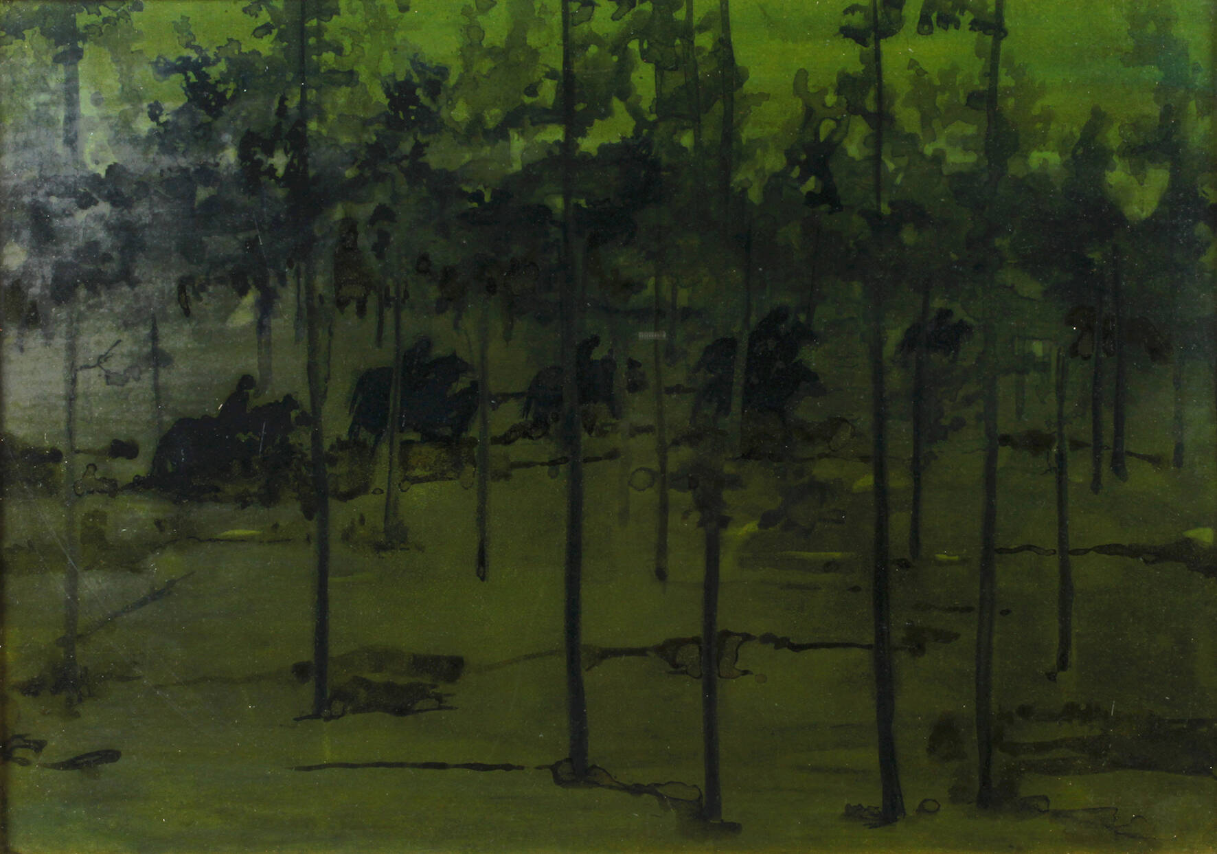 Arrigo Episcopi, Reiter in nächtlichem Wald