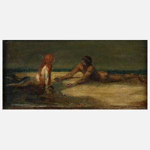 Adolf Frey-Moock (attr.), Nixe mit Jüngling