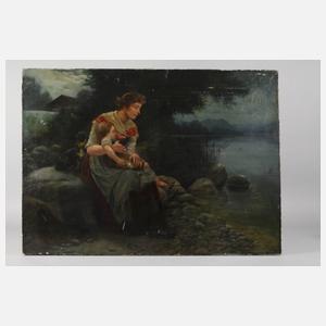 Johann Greve, Frau mit Kind am Seeufer