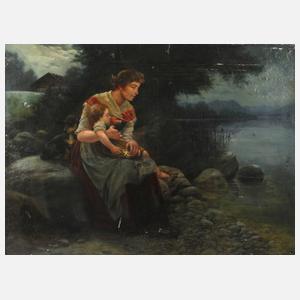 Johann Greve, Frau mit Kind am Seeufer
