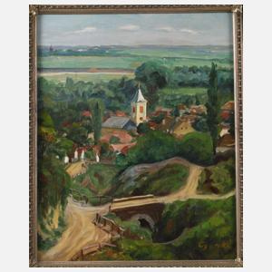 Pal Gyoroki, Sommerliche Dorfansicht