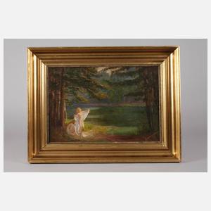 Walter Henschel v. Hain, Badende Mädchen am Weiher