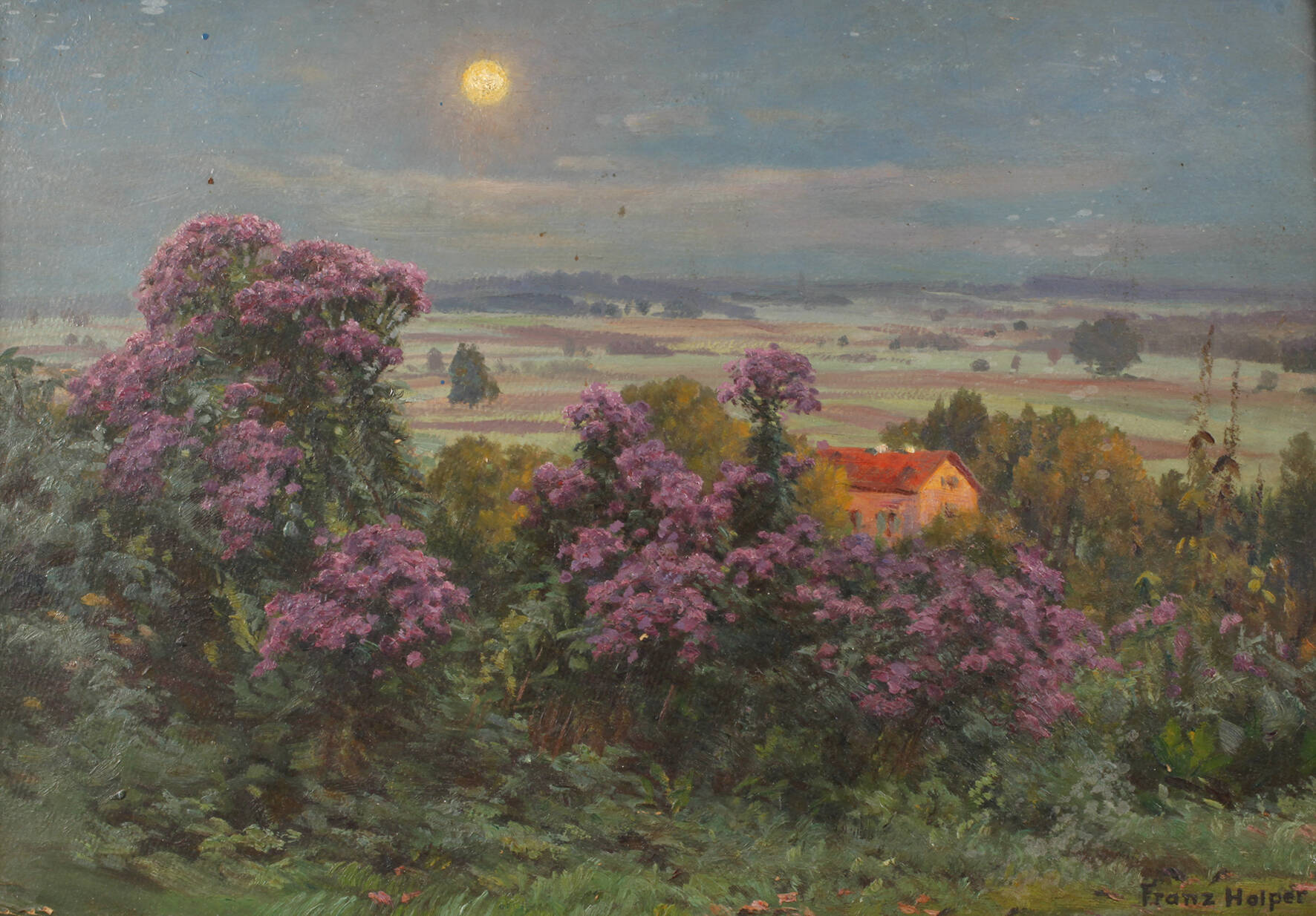 Franz Holper, Landschaft im Mondschein