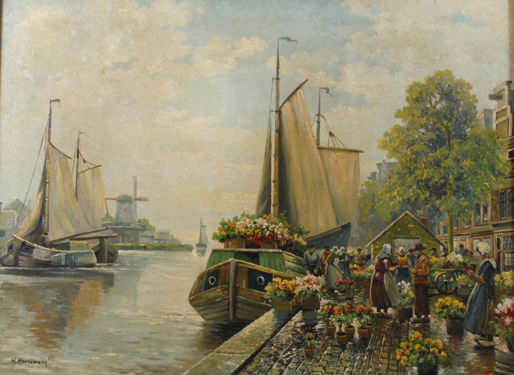 H. Hornsmann, Blumenmarkt am Kanal