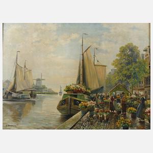 H. Hornsmann, Blumenmarkt am Kanal
