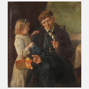Paul Kretzschmar, Pfeife rauchender Herr mit Kind