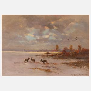 Moritz Müller II, Rehe in Winterlandschaft