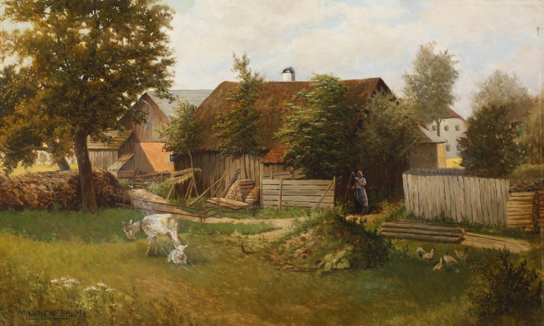 Marie Onken-Palme, Auf dem Bauernhof