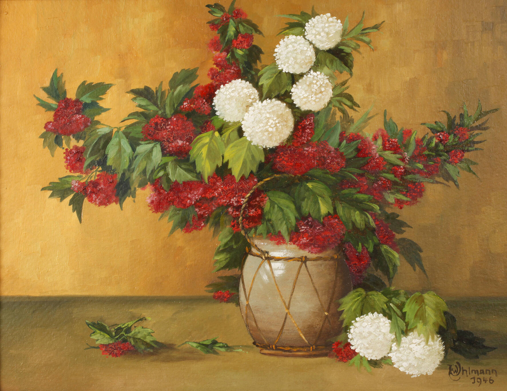 W. Uhlmann, Rotdorn mit Schneeballblume