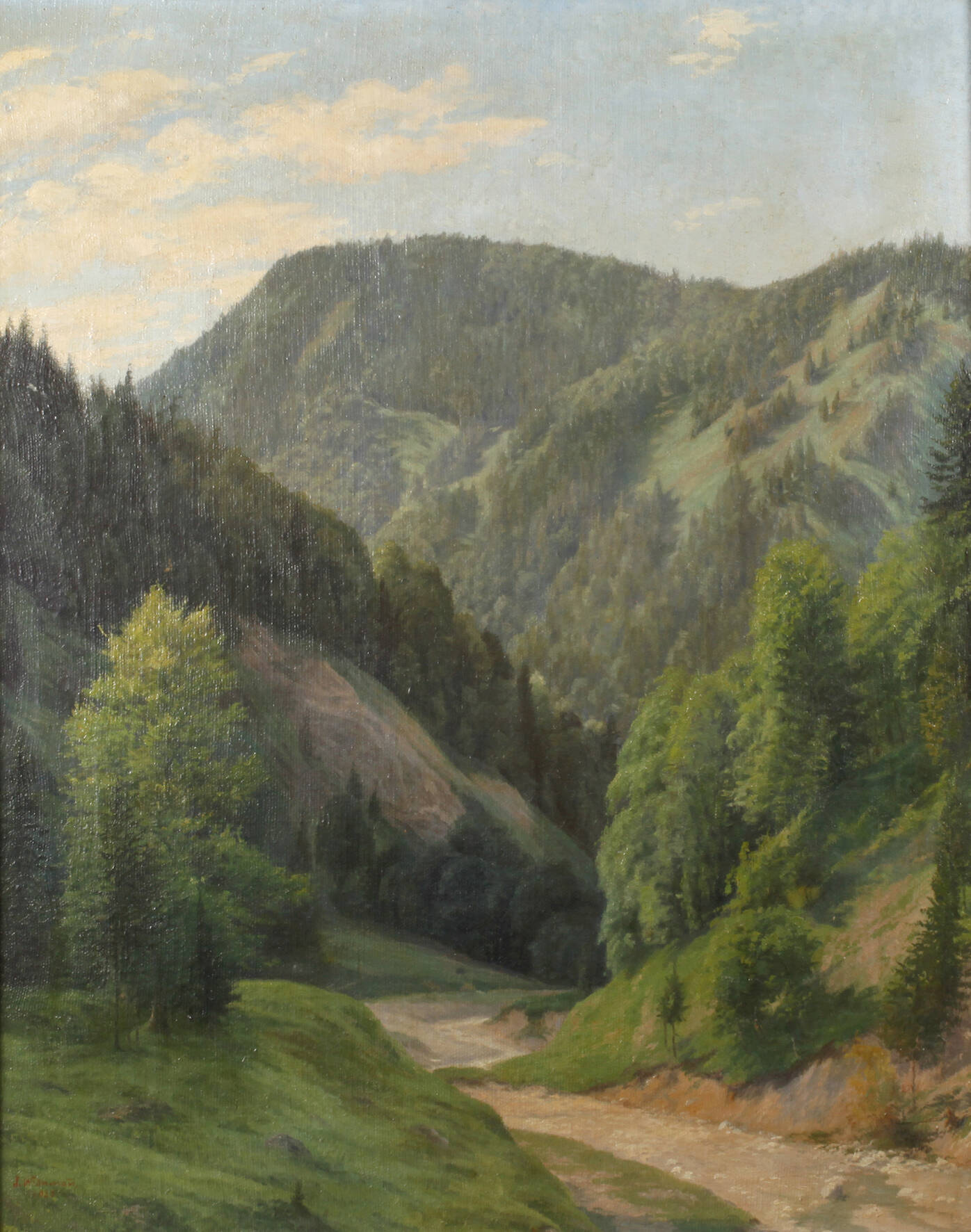 Prof. Julius Widnmann, Bewaldete Gebirgslandschaft