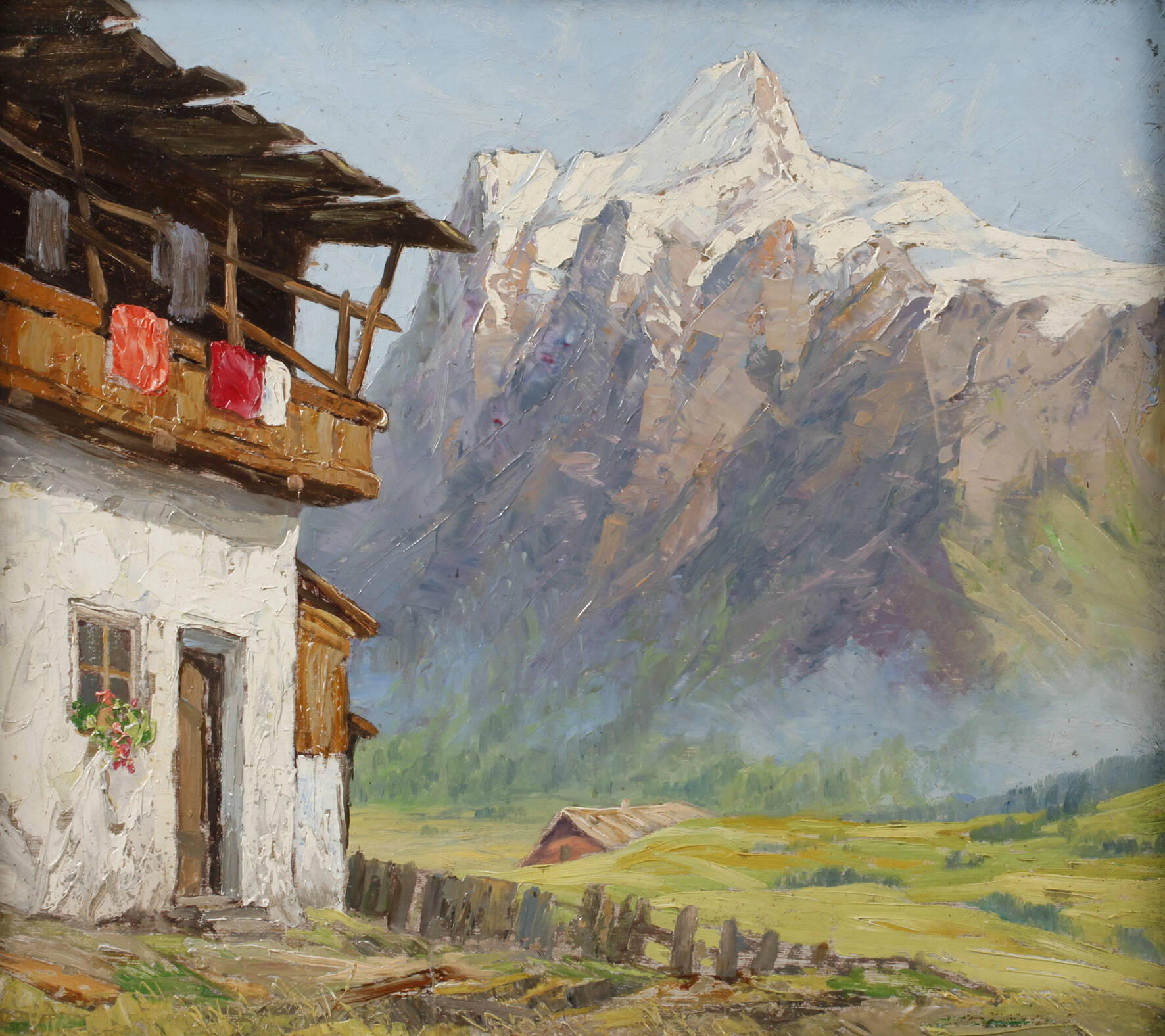 Sommerliche Alm im Gebirge