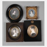 Vier biedermeierliche Miniaturen111