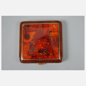 Puderdose mit Bernstein