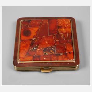 Puderdose mit Bernstein