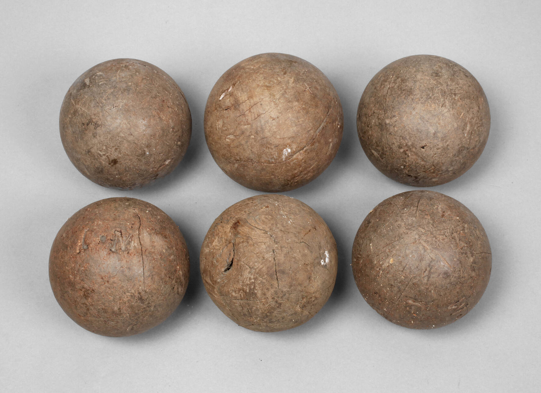 Sechs Bocciakugeln