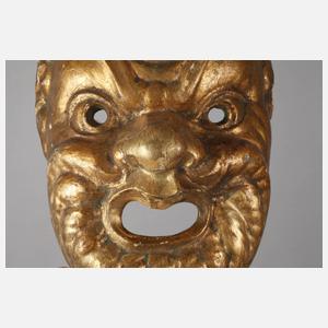 Vergoldete Holzmaske
