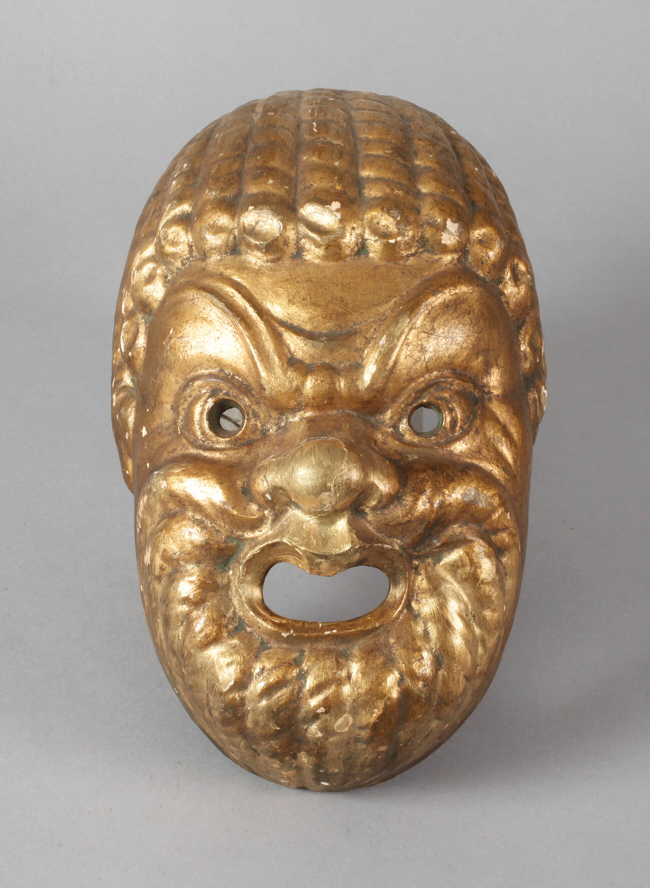 Vergoldete Holzmaske