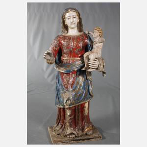Große geschnitzte Madonnenfigur