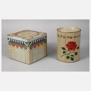 Zwei Blechdosen Jugendstil