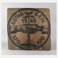 Schild zum Vereinigungsparteitag in Gotha111