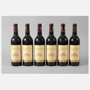 Sechs Flaschen Rotwein