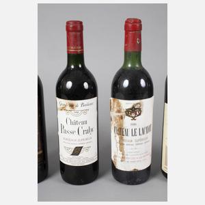 Sechs Flaschen Rotwein