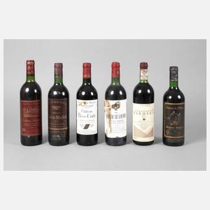 Sechs Flaschen Rotwein