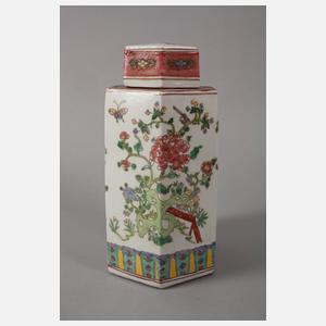 Deckelvase Famille rose