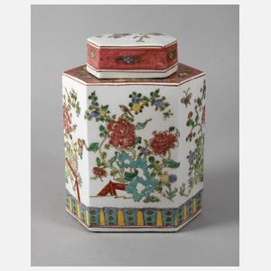 Deckelvase Famille rose