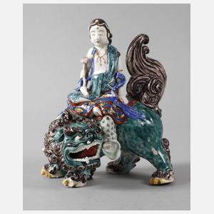 Porzellanfigur reitende Guanyin