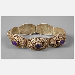 Silberarmband mit Amethyst