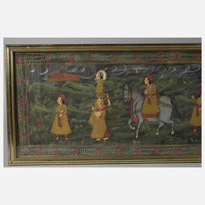 Indopersische Seidenmalerei