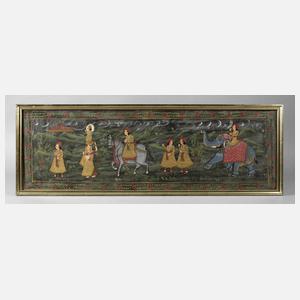 Indopersische Seidenmalerei