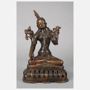 Bronzeplastik Grüne Tara