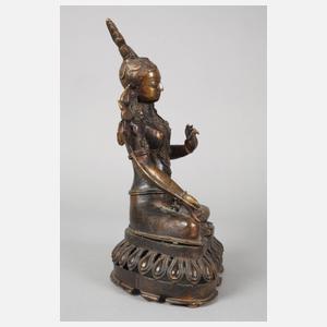 Bronzeplastik Grüne Tara