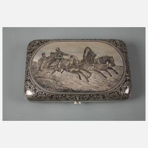 Russland große Zigarettendose mit Troika