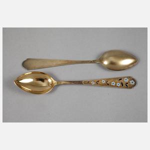 Silber sechs Kaffeelöffel Russland