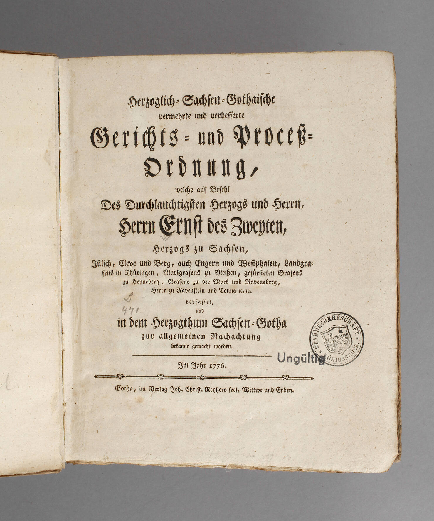 Gerichts- und Proceß-Ordnung