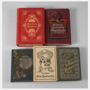 Konvolut Kochbücher um 1900