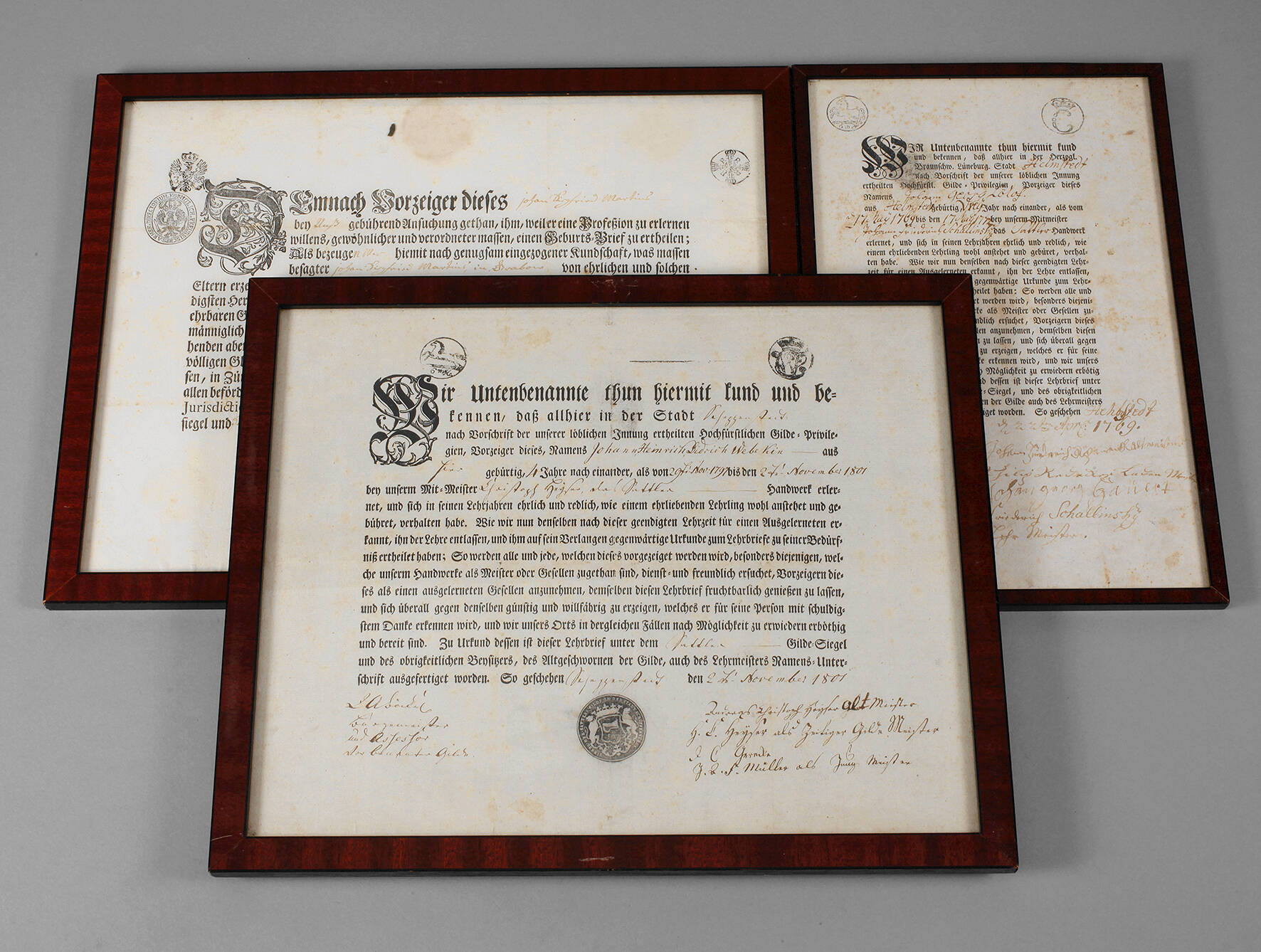 Drei Dokumente 18. Jh.