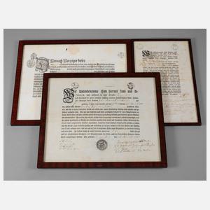 Drei Dokumente 18. Jh.