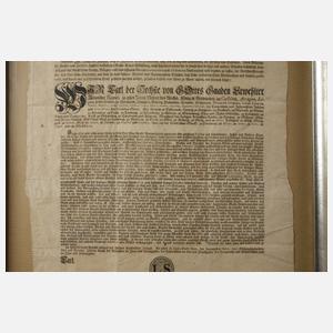 Sächsisch-Kaiserliche Bekanntmachung Langenreinsdorf 1734