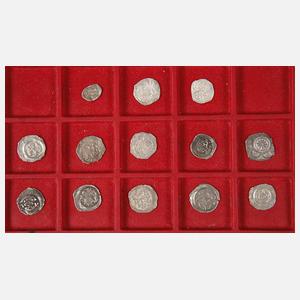 Konvolut Dünnpfennige der Brakteatenzeit