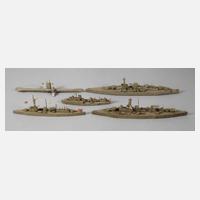 Fünf Kriegsschiff-Modelle Kaiserzeit111