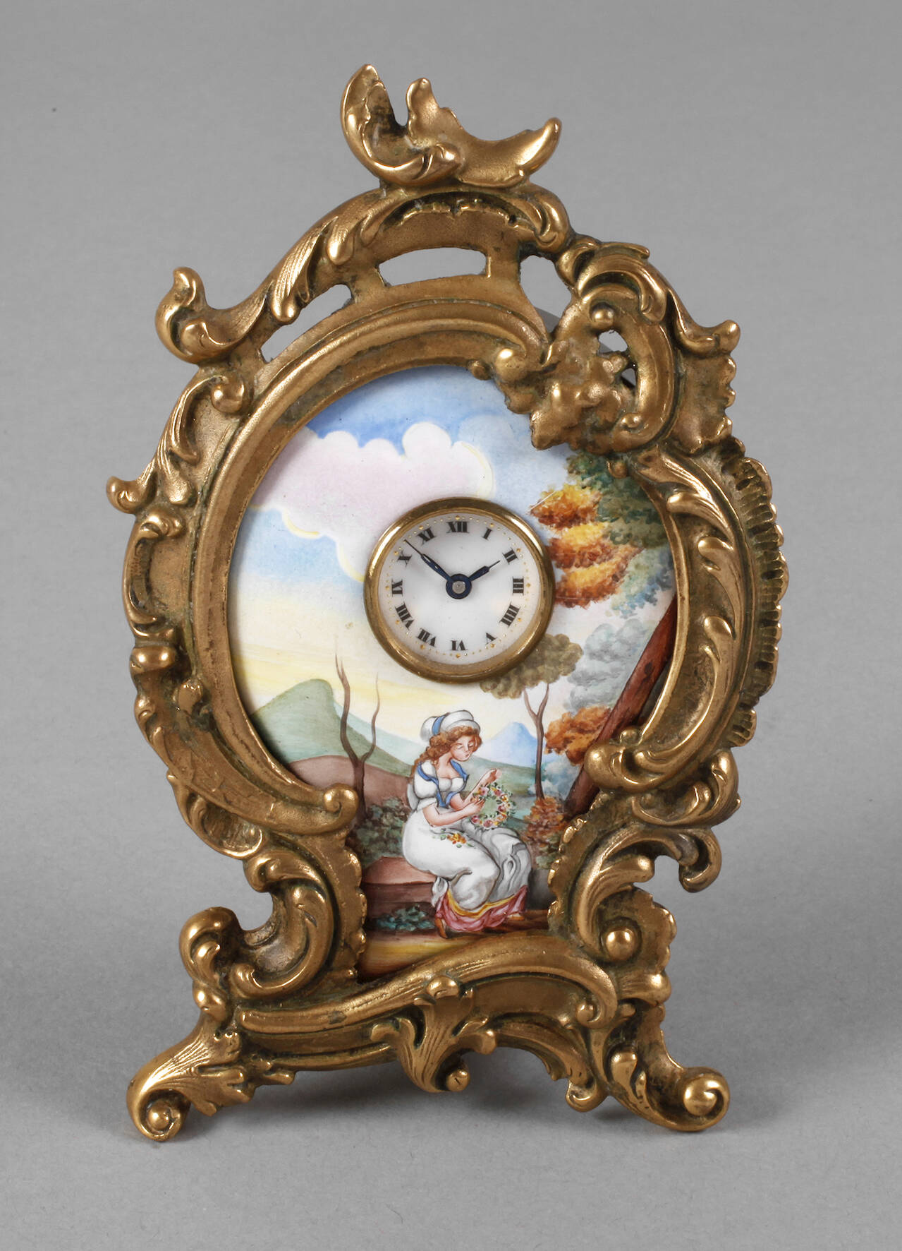 Kleine Tischuhr Emaille