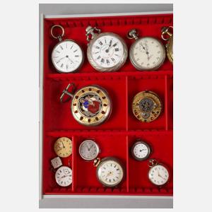 Konvolut Taschenuhren und Werke