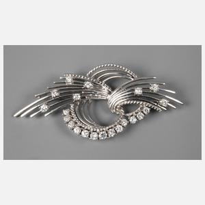 Brosche mit Brillanten von ca. 0,8 ct