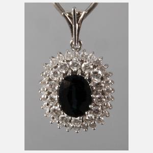 Anhänger mit Saphir und Brillanten
